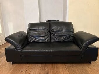 Pohovka, sedačka - pravá kůže, černá, W.SCHILLIG