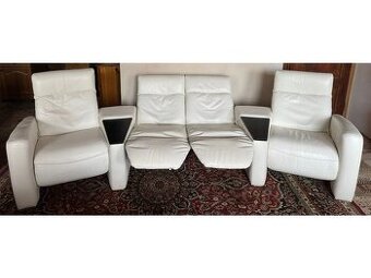Kožená relaxační sedací souprava 2+1+1,3193