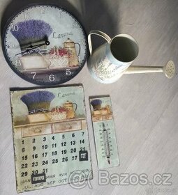 Hodiny,kalendář,teploměr,konev motiv levandule cena za vše