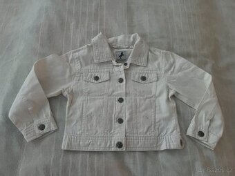 Bavlněná bílá plátěná džíska vel. 98-104/3-4 roky