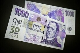 1000 Kč 2023 - výroční tisícikoruna s přítiskem ČNB 30 let
