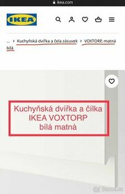 IKEA VOXTORP matně bílá - kuchyňská dvířka - 1