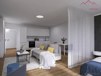 Exkluzivní pronájem zařízeného bytu 1+kk (27 m2) Na Bělidle,