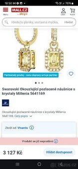 Swarovski Okouzlující pozlacené náušnice - 1