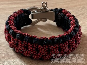 PARACORD náramek (18 cm) black - red