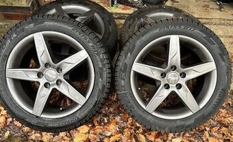 Sada Alu kol R17 5x112 Passat Superb zimní pneu
