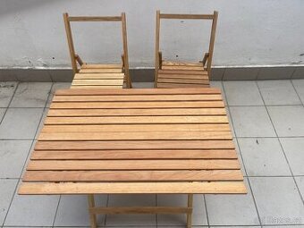 Skládací stolek plus židličky na stylové táboření
