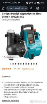 Nové neotevřené čerpadlo domácí vodárna Gardena automatic