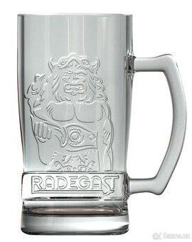Pivní sklo sklenice Radegast Litovel Zubr