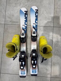 Dětské lyže Salomon s vázáním 80 cm + Lyžáky 18cm
