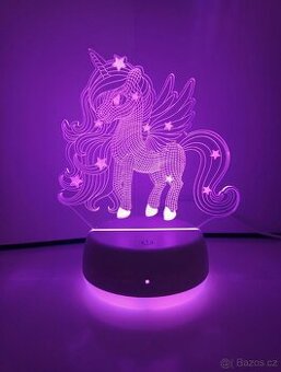 3D Lampa s jednorožcem