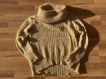 Dámský děrovaný svetr se zlatou nitkou, vel. L, H&M