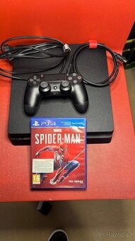 Ps4 slim + hra spiderman + dualshock 4 + kabeláž PRODANO