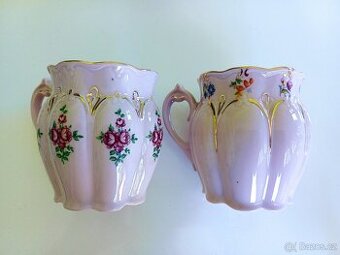 2 ks hrnek růžový porcelán