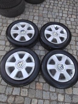 Prodám orig alu 16 Vw Golf Touran 5x112 ET 50 pneu k. O