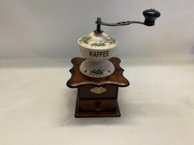 Porcelánový stolní mlýnek na kávu - květiny konvalinky 3 - 1