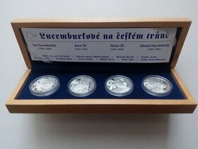 Sada 4 stříbrných medailí Lucemburkove 2006 proof
