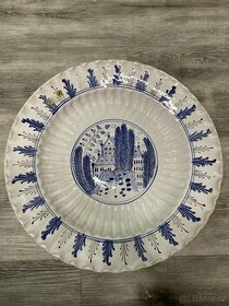 Krásný velký glazovaný keramický talíř - SLEVA - 1