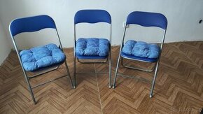 Skládací židle modrá včetně podsedáku - 1