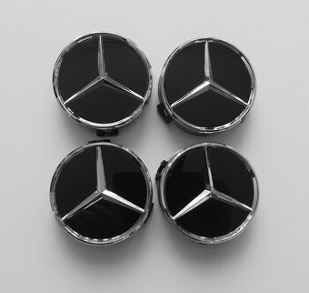 MERCEDES-BENZ - černé pokličky do středů alu. kol 75mm