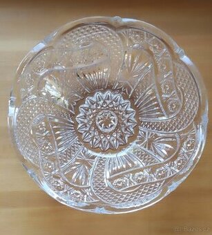 Retro mísa broušená masivní sklo