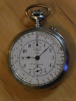Stříbrné kapesní hodinky "J. Auricoste" s chronometrem