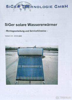 Prodám solární ohřev vody