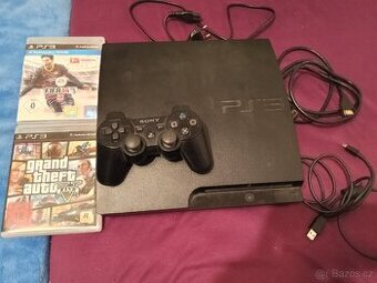 PS3 Slim 160G + 2 hry, HDMI a ovladač