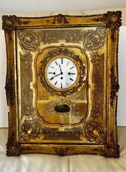 Starožitné rámové hodiny z období Biedermeieru 1840.