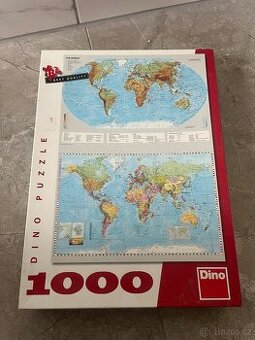 PUZZLE - Dino 1000 dílků – Mapa světa (NEPOUŽITÉ)
