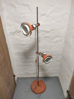 RETRO STOJATÁ LAMPA ORANŽOVÁ - JOSEF HŮRKA
