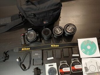 Nikon D5200 + 3 objektivy + bohaté příslušenství - 1