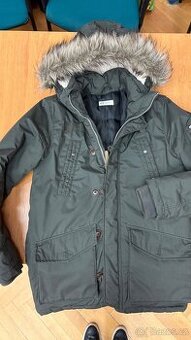 Zimní bunda, parka khaki, vel. 158