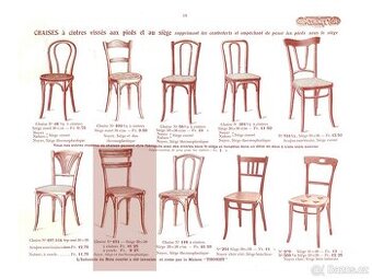 Secesníjídelní židle GT Thonet, No 654, 4 kusy.