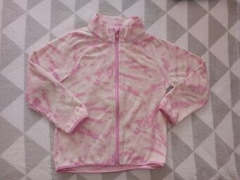 Růžová melírovaná flísova mikina