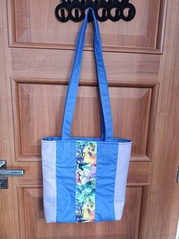 Kabelka ruční práce akvarel fialovo modrá