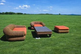 Ratanová sedací souprava   pravý ratan