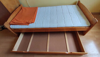 Postel z masívu - zkrácená, s úložným prostorem