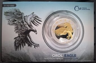 STŘÍBR.UNC.INVEST.MINCE OREL 2024 SELEKT.POKOV AU ČÍSLOVANÝ