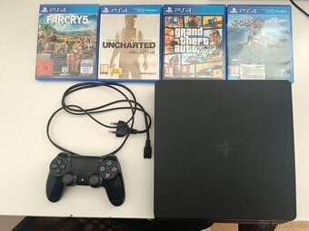 PlayStation 4 Slim 1TB + 4 hry