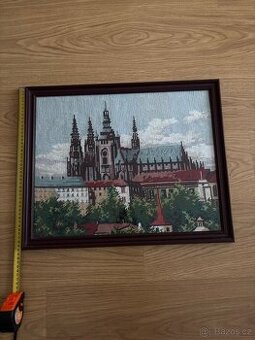 Vyšívaný obraz Pražský hrad 54x44 cm
