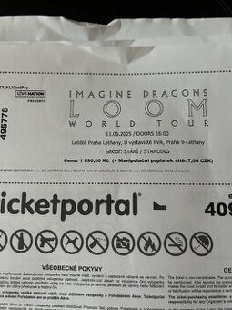 3 Vstupenky na IMAGINE DRAGONS