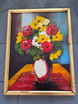 Kytice 40 x 30 cm, olejomalba Ing.arch. B. Vyskočil - 1