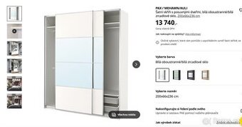Šatní skříň Pax ikea
