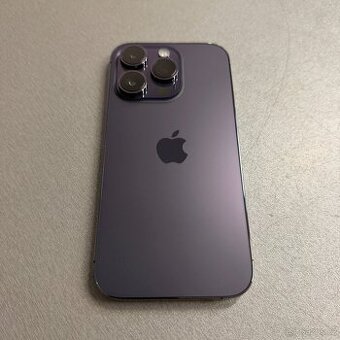 iPhone 14 Pro 256GB fialový, pěkný stav, 12 měsíců záruka