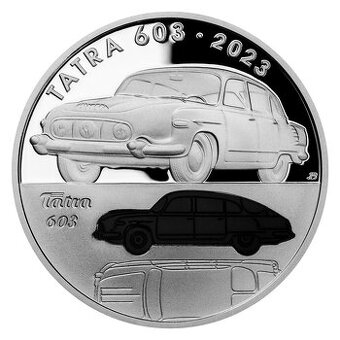 Stříbrná mince ČNB 500 Kč - Osobní automobil Tatra 603 PROOF