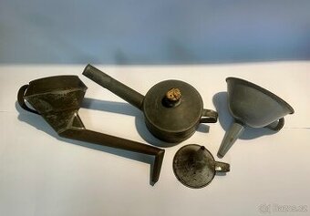 Set sbírka 4ks starý trychtýř lejka nálevka PRO SBĚRATELE