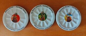 Pivní tácky 3 ks keramické Kozel, Velké Popovice