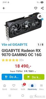GIGABYTE Radeon RX 9070 GAMING OC 16G