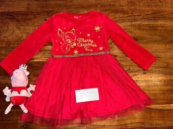 Nádherné vánoční šaty s týlem, 1x vzate- jako nové